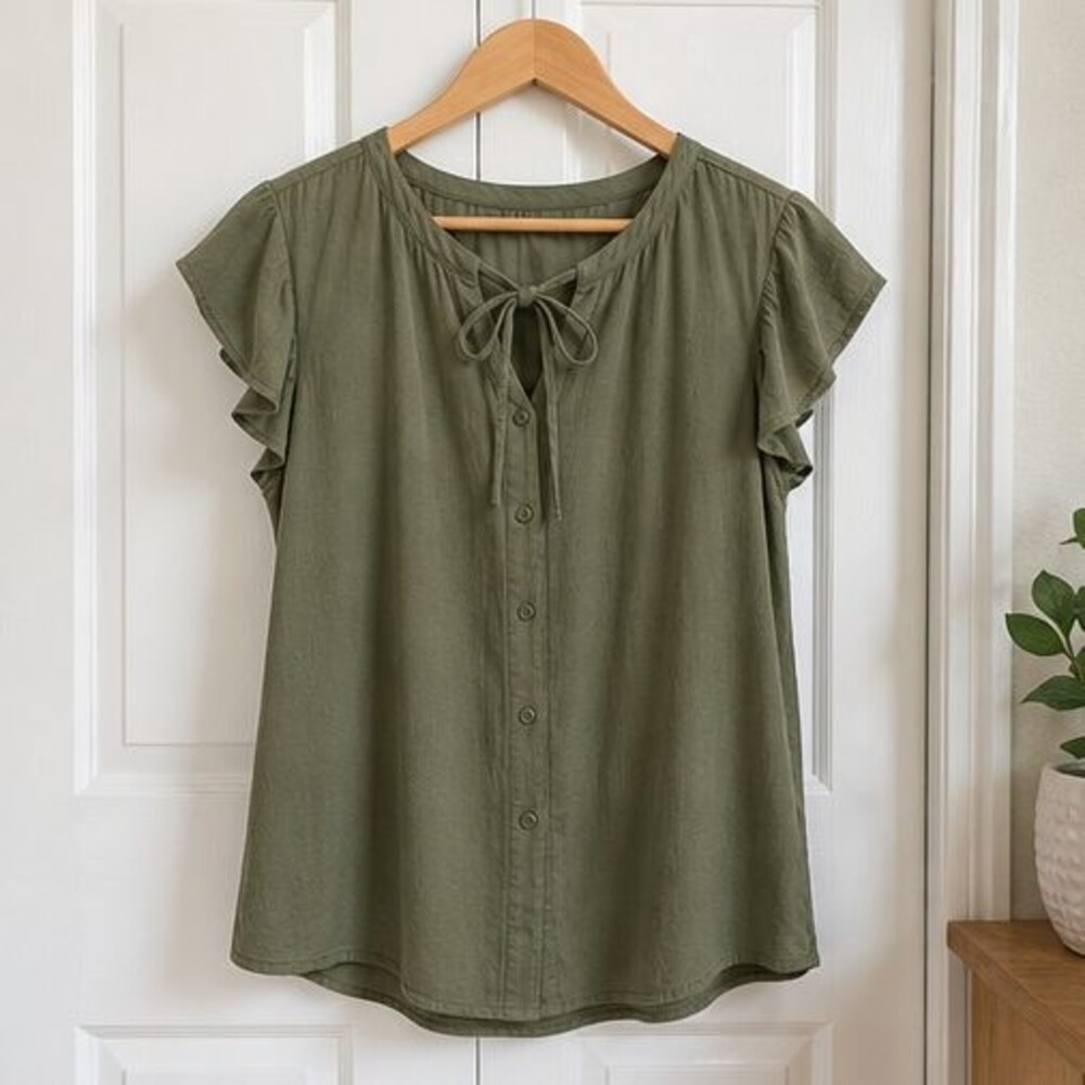 Olive Button Blouse